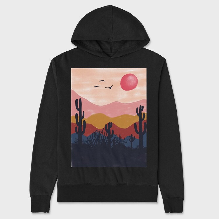 Desert Sunset Vibes, Hanorac Oversize Barbati (Unisex)