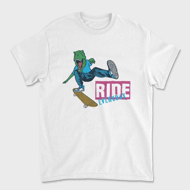 Dino Skate Ride Everyday, Tricou Barbati (Unisex)
