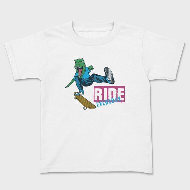 Dino Skate Ride Everyday, Tricou Copii