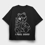 Drunk Teddy Vibes, Tricou Oversize Barbati (Unisex)
