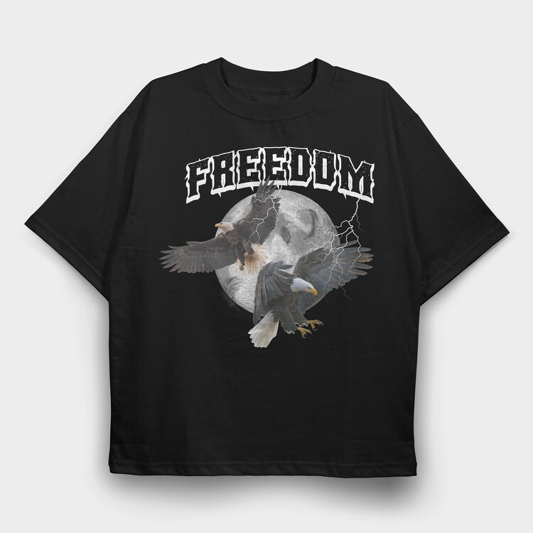 Eagle Moon Freedom, Tricou Oversize Barbati (Unisex)