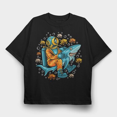Dive Shark Dreams, Tricou Oversize Barbati (Unisex)