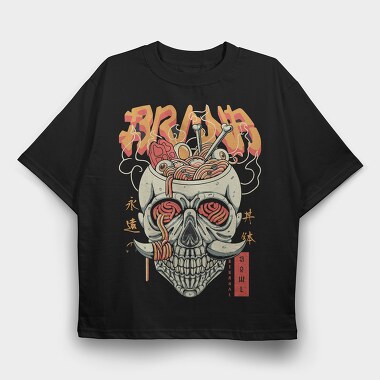 Eternal Noodle Skull, Tricou Oversize Barbati (Unisex)