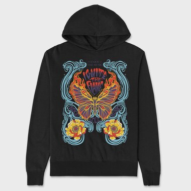 Flame Butterfly Soul, Hanorac Oversize Barbati (Unisex)