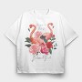 Flamingo Rose Beauty, Tricou Oversize Barbati (Unisex)