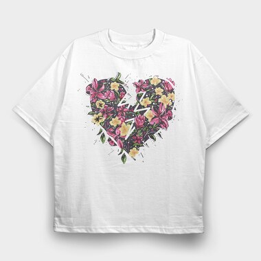 Flower Heart Dreams, Tricou Oversize Barbati (Unisex)