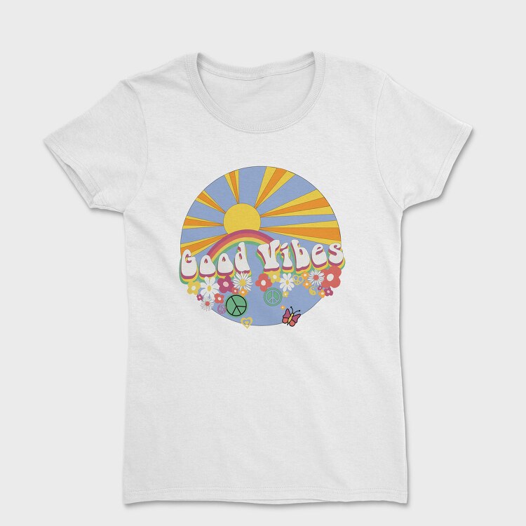 Good Vibes Flower Power, Tricou Femei