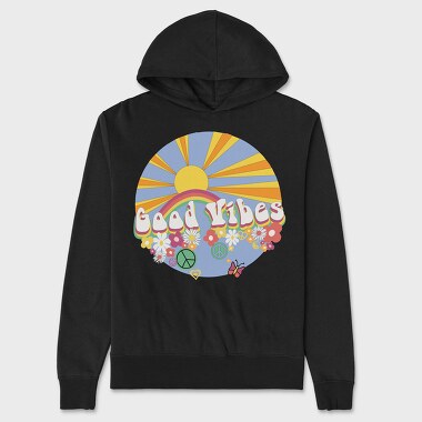 Good Vibes Flower Power, Hanorac Oversize Barbati (Unisex)