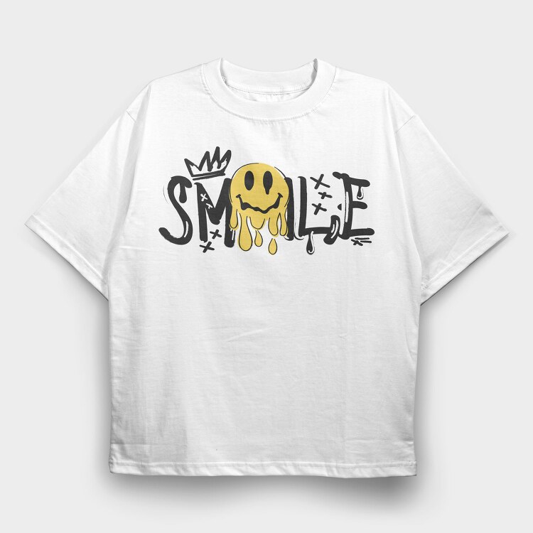 Good Vibes Only Smiley, Tricou Oversize Barbati (Unisex)