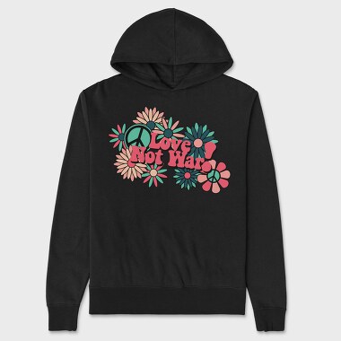 Love Not War Blooms, Hanorac Oversize Barbati (Unisex)