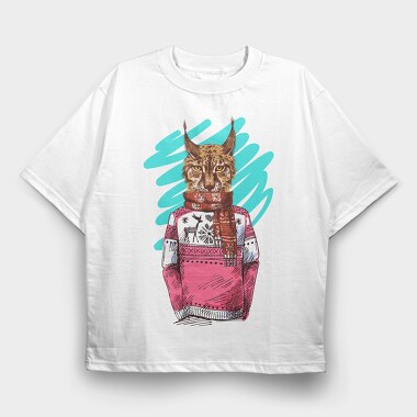 Lynx Sweater Scarf, Tricou Oversize Barbati (Unisex)