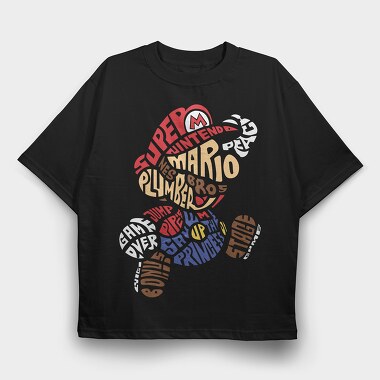 Mario Bros Adventure, Tricou Oversize Barbati (Unisex)