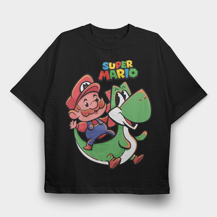 Mario Mushroom Quest, Tricou Oversize Barbati (Unisex)