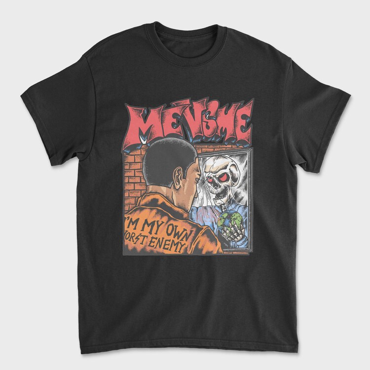 Mens Skull Mirror, Tricou Barbati (Unisex)