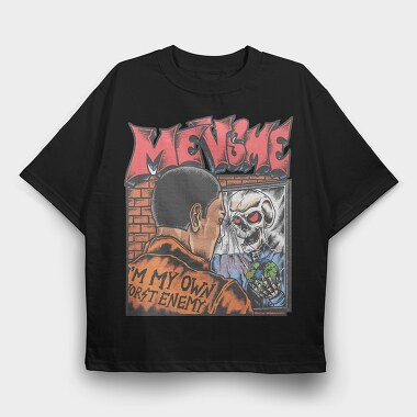 Mens Skull Mirror, Tricou Oversize Barbati (Unisex)