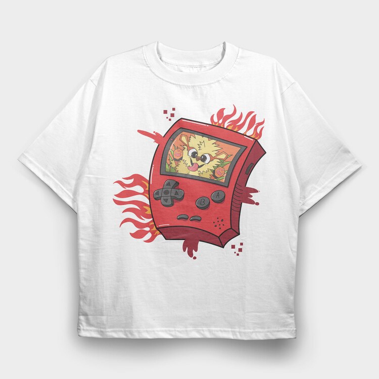 Flame Fox Arcade, Tricou Oversize Barbati (Unisex)