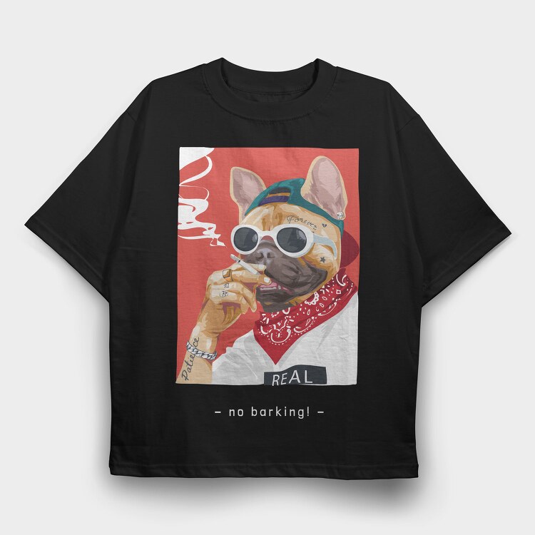 French Bulldog Cool, Tricou Oversize Barbati (Unisex)