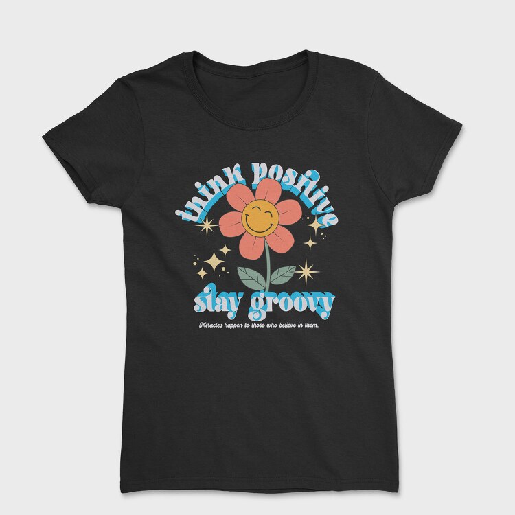 Groovy Flower Vibes, Tricou Femei