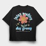 Groovy Flower Vibes, Tricou Oversize Barbati (Unisex)