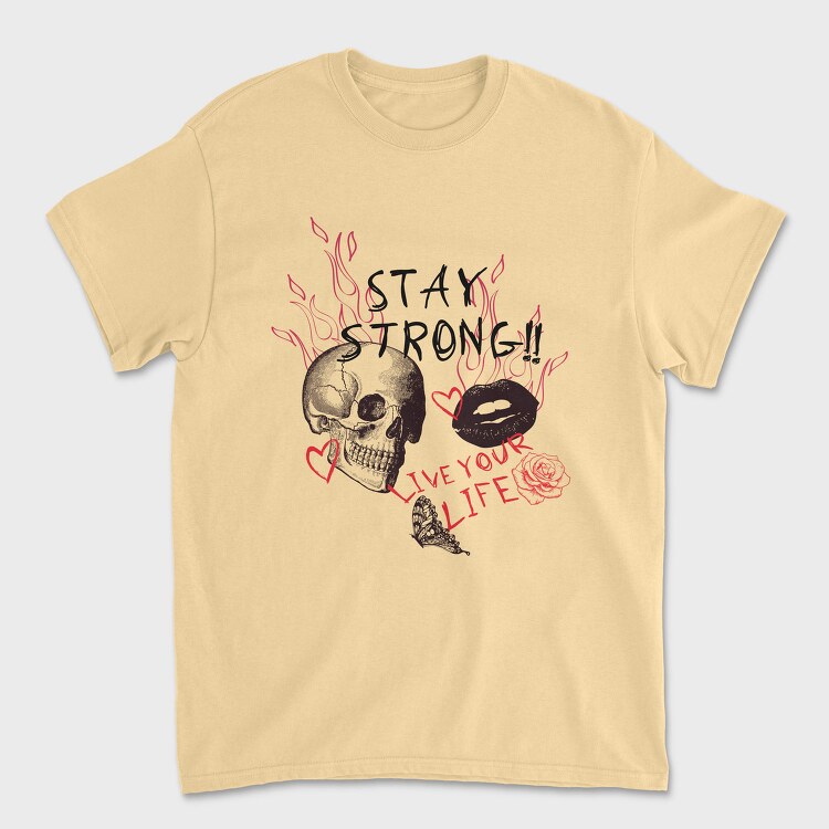 Live Your Life Skull, Tricou Barbati (Unisex)