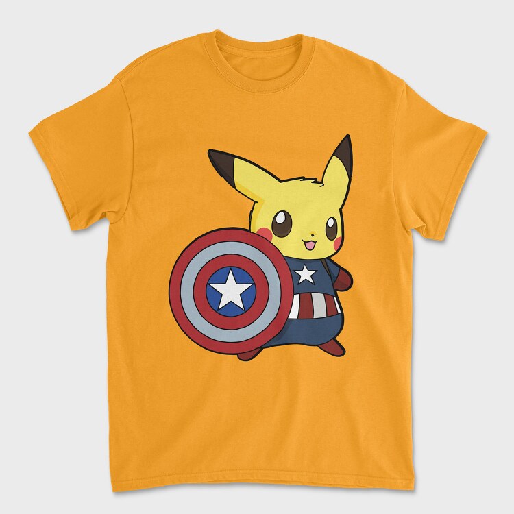 Pikachu Captain Shield, Tricou Barbati (Unisex)