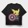 Pikachu Captain Shield, Tricou Oversize Barbati (Unisex)