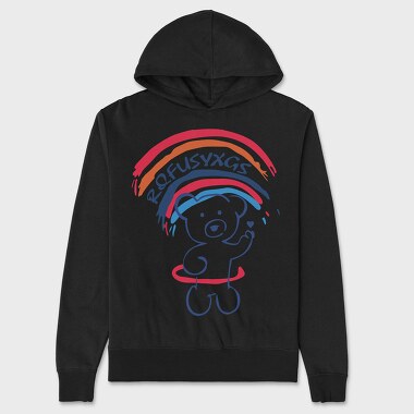 Rainbow Bear Vibes, Hanorac Oversize Barbati (Unisex)