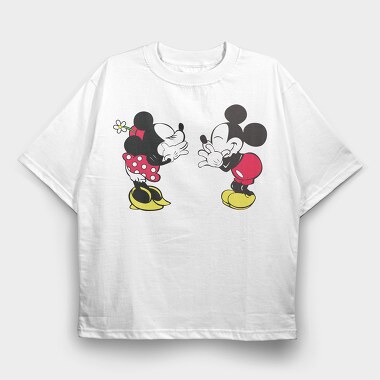 Mickey Minnie Love Affair, Tricou Oversize Barbati (Unisex)