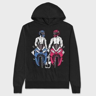 Motorcycle Duo, Hanorac Oversize Barbati (Unisex)