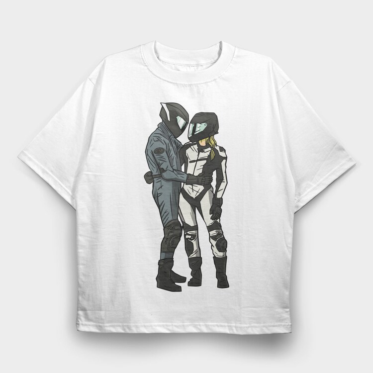 Motorcycle Romance, Tricou Oversize Barbati (Unisex)
