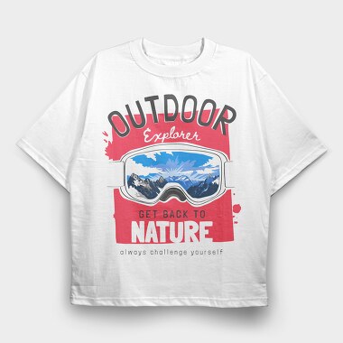 Outdoor Explorer Goggles, Tricou Oversize Barbati (Unisex)
