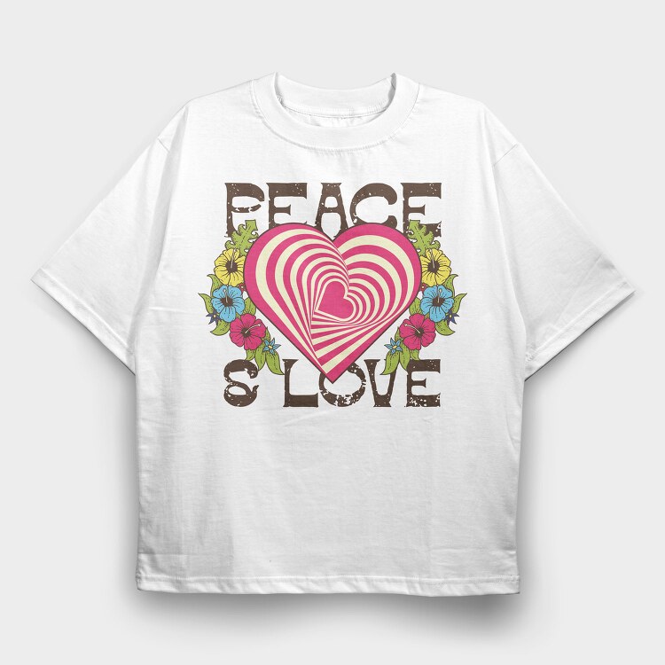 Peace Love Swirls, Tricou Oversize Barbati (Unisex)