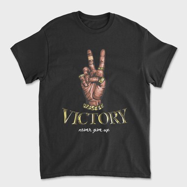 Peace Victory Never Give Up, Tricou Barbati (Unisex)