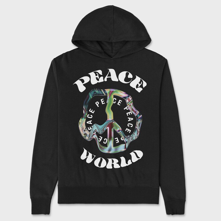 Peace World Vibes, Hanorac Oversize Barbati (Unisex)