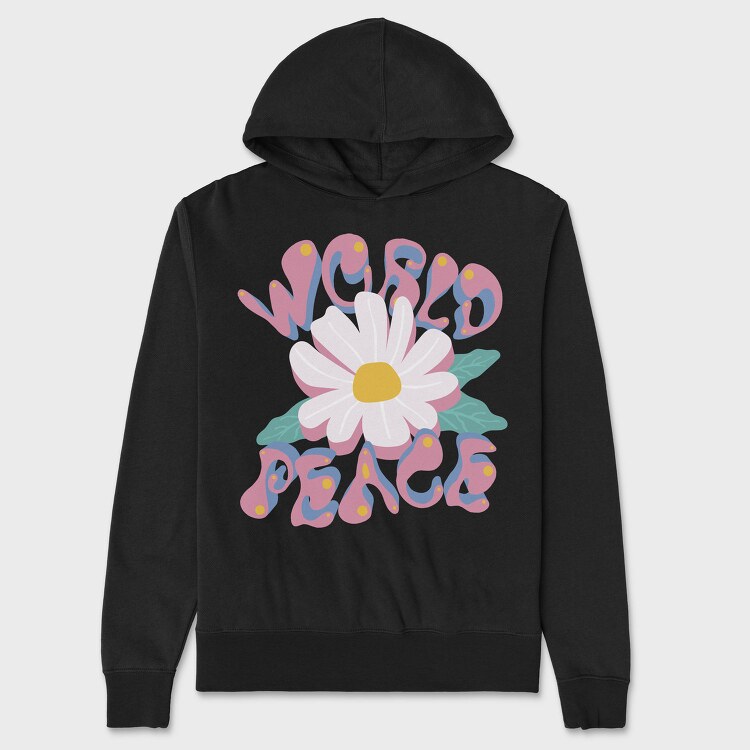 Peaceful Bloom Vibes, Hanorac Oversize Barbati (Unisex)