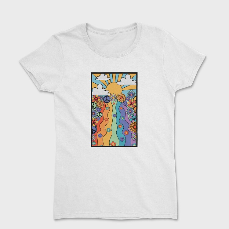 Peaceful Vibes Floral, Tricou Femei