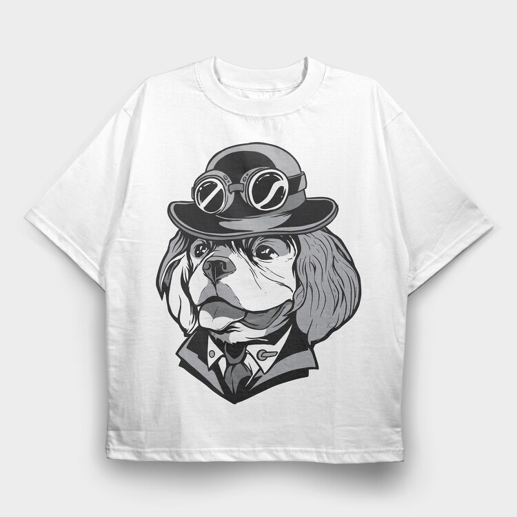 Pilot Pup, Tricou Oversize Barbati (Unisex)