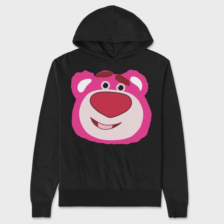 Pink Bear Smile, Hanorac Oversize Barbati (Unisex)