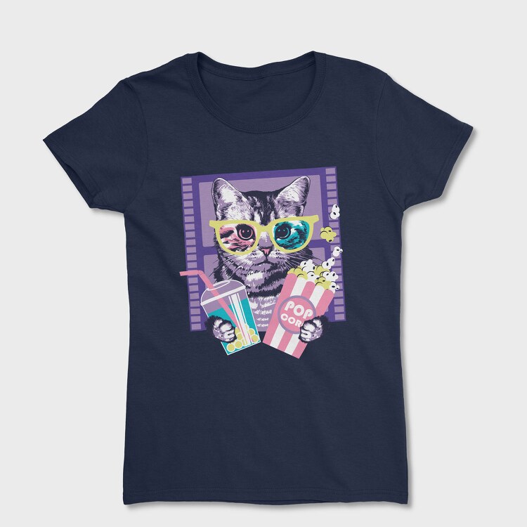 Popcorn Cat Vibes, Tricou Femei