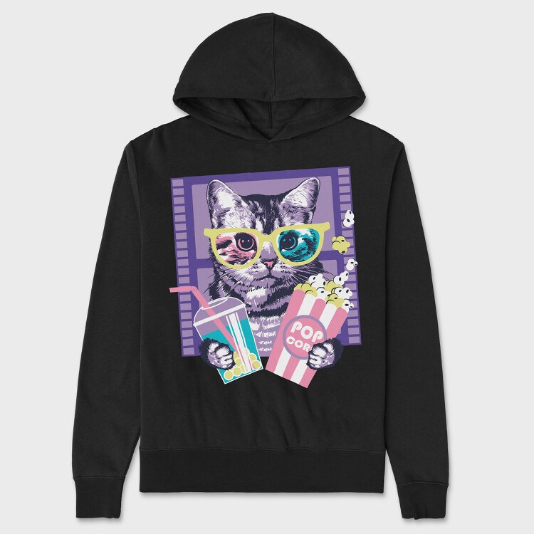 Popcorn Cat Vibes, Hanorac Oversize Barbati (Unisex)