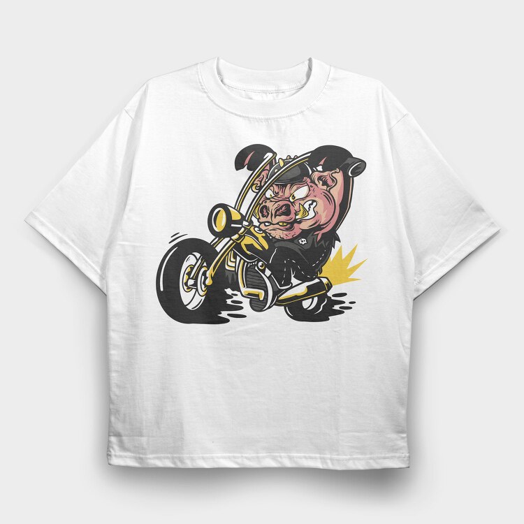 Pork Rider, Tricou Oversize Barbati (Unisex)