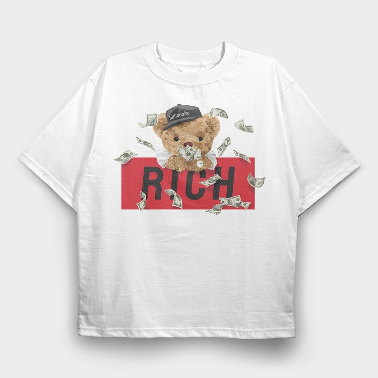 Rich Bear Money, Tricou Oversize Barbati (Unisex)