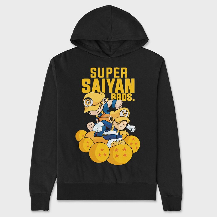 Saiyan Bros Gold, Hanorac Oversize Barbati (Unisex)