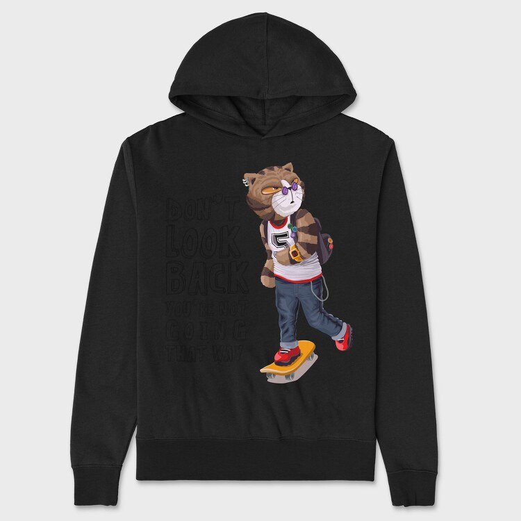 Skateboarding Cat Vibes, Hanorac Oversize Barbati (Unisex)