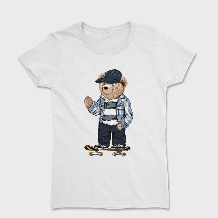 Skateboarding Teddy Bear, Tricou Femei