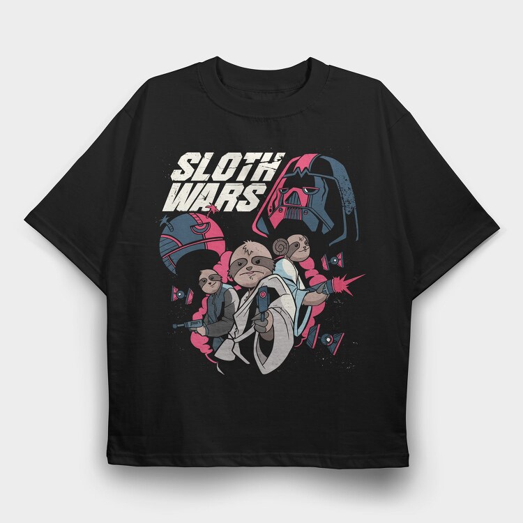Sloth Wars Rebels, Tricou Oversize Barbati (Unisex)