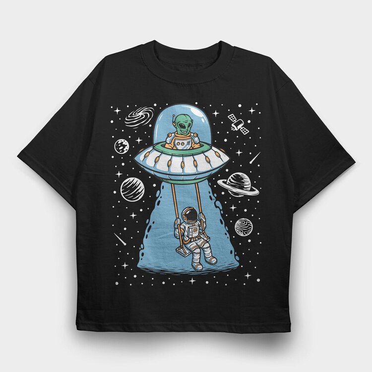 Space Alien Swing, Tricou Oversize Barbati (Unisex)