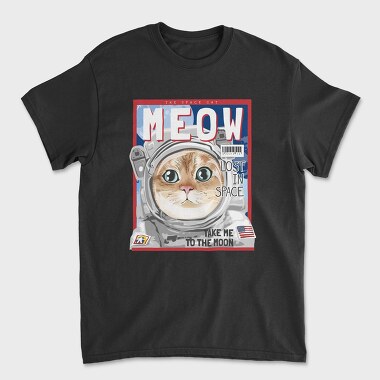 Space Cat Astronaut, Tricou Barbati (Unisex)