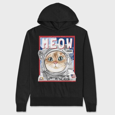 Space Cat Astronaut, Hanorac Oversize Barbati (Unisex)