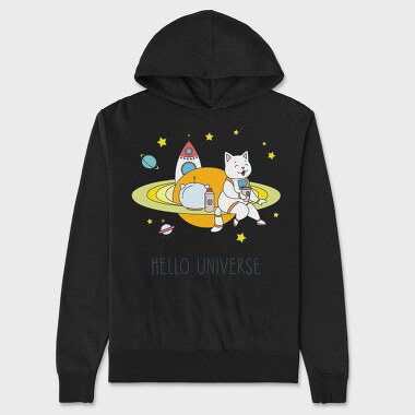 Space Cat Coffee, Hanorac Oversize Barbati (Unisex)